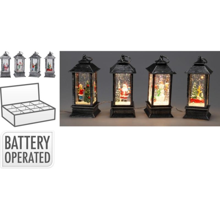 DECORATIVE LANTERN WITH LED 13CM SILVER - ASSORTED DESIGNS