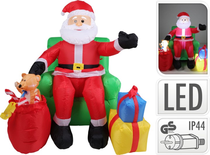 SANTA ON THE BENCH WITH LED120CM