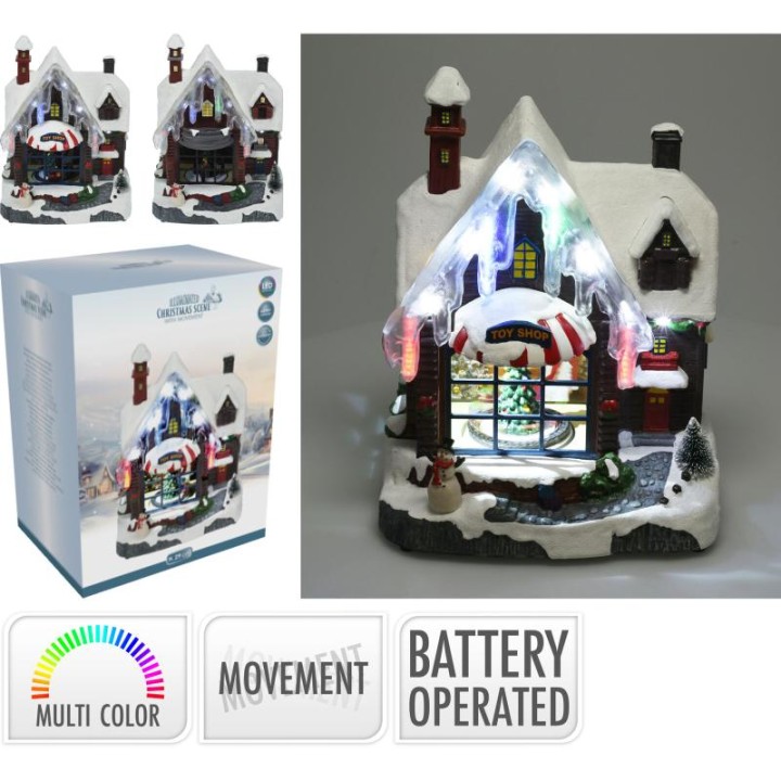 CHRISTMAS HOUSE WITH LED 29CM - ASSORTED DESIGNS