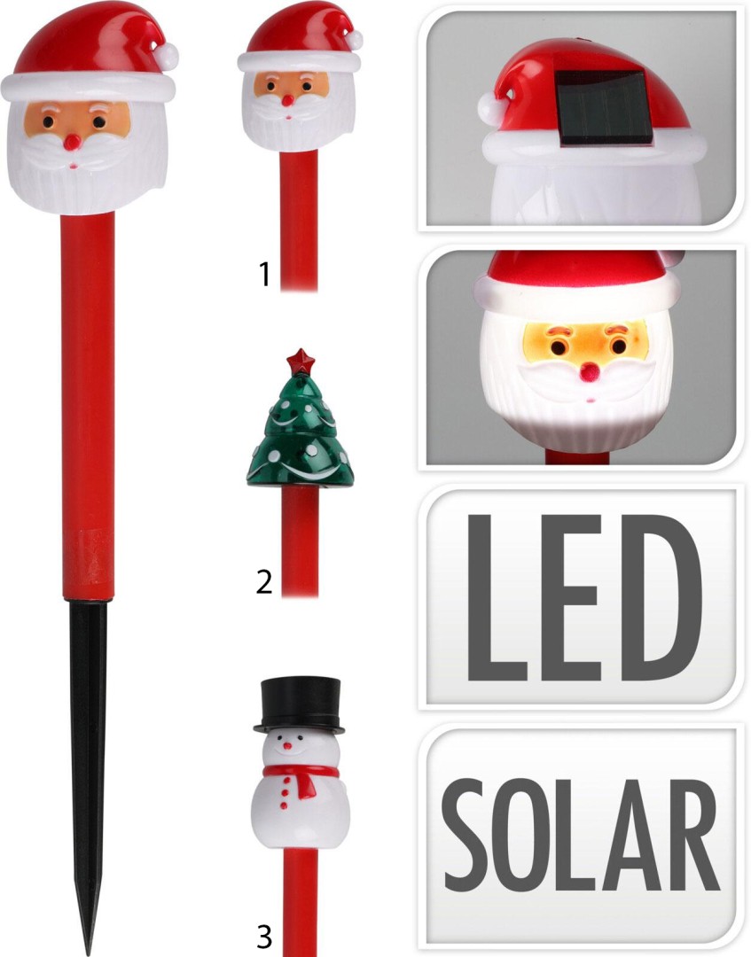 SOLAR LIGHT XMAS FIGURINE 3 DESIGNS