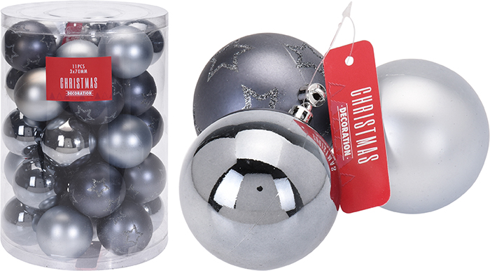 CHRISTMAS BALL 7CM 3PCS - WINTER LODGE