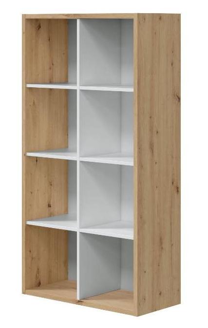 Fores Bookcase 4 Tier - Oak/White