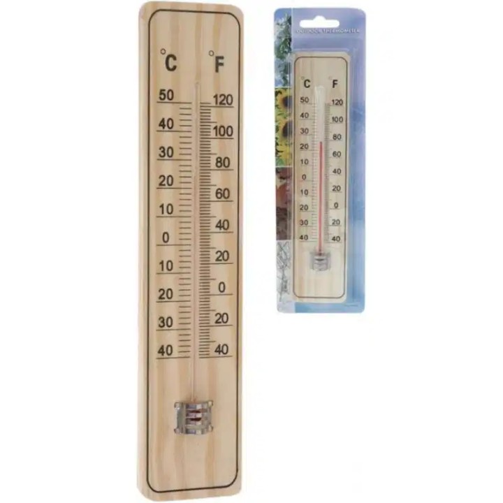 WOODEN THERMOMETER 225X50X8MM