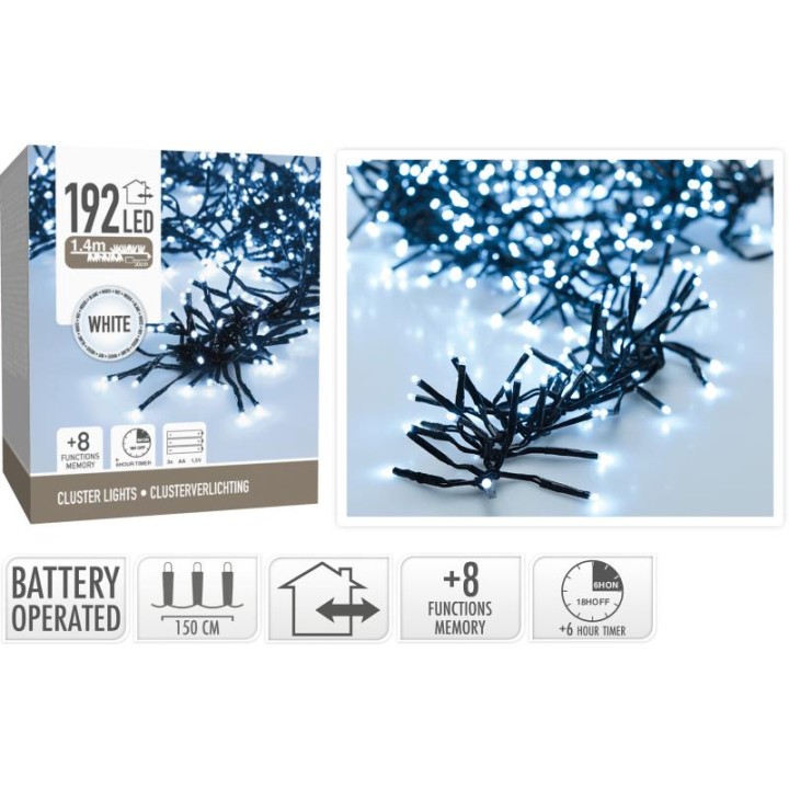 CLUSTER LIGHTS 192LED - WHITE