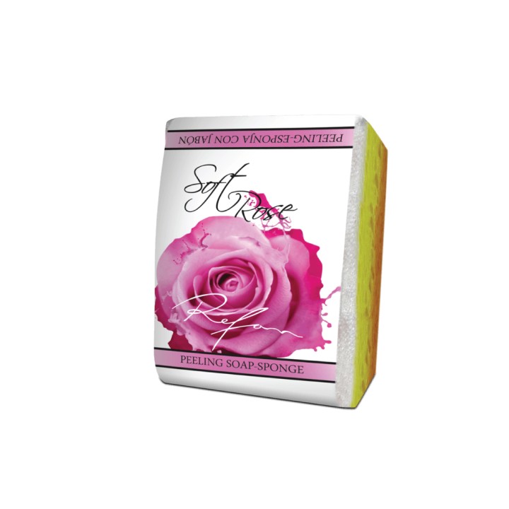 Refan Peeling Soap Sponge Soft Rose