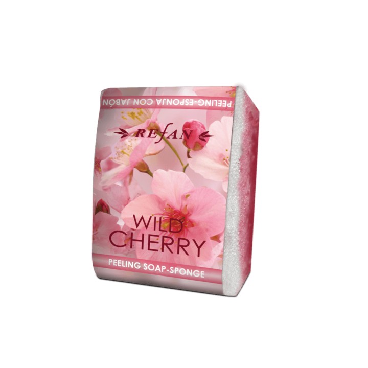 Refan Peeling Soap Sponge Wild Cherry