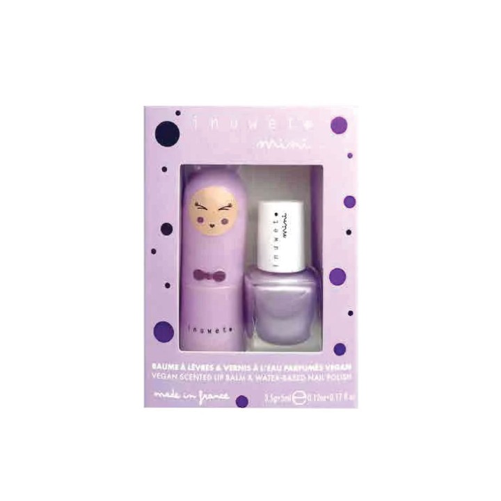 Inuwet Set Purple Lip Balm And Nail Polish