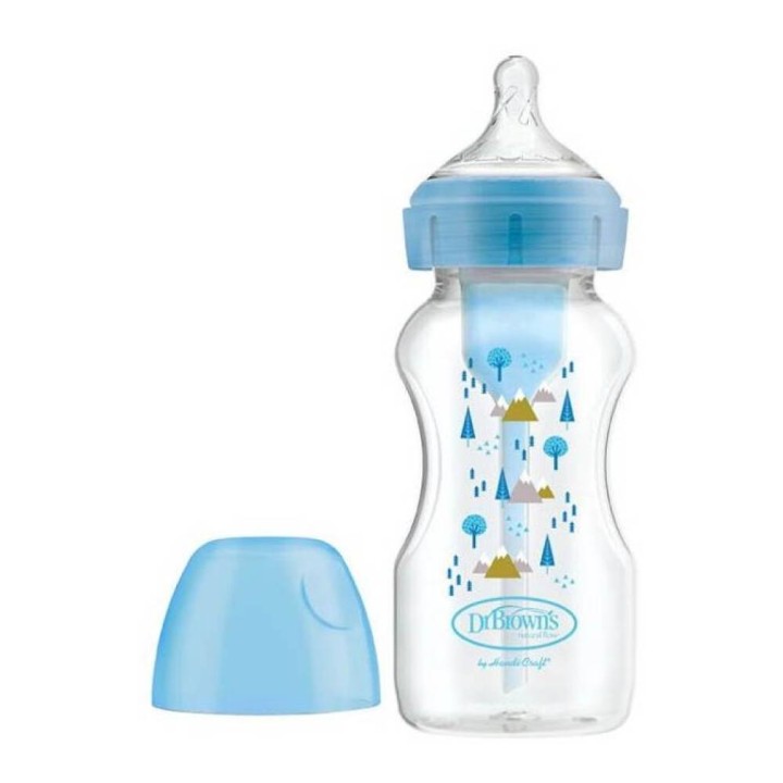 DR. BROWN'S NATURAL FLOW OPTIONS+ ANTI-COLIC BOTTLE WIDE NECK 270ML BLUE ALPINE