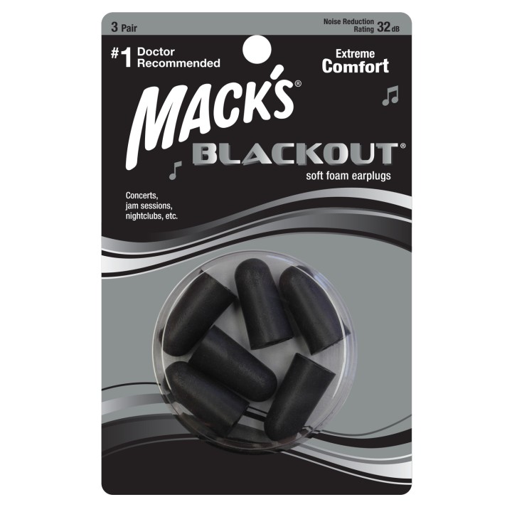 Mack's Blackout Soft Foam Earplugs 3 pairs