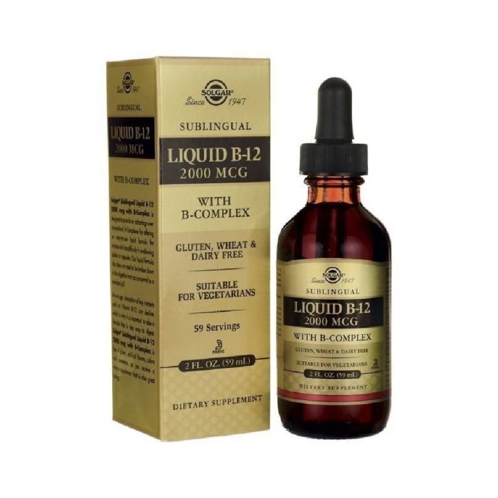 Solgar Sublingual Vitamin B12 2000mcg With B-Complex 59ml