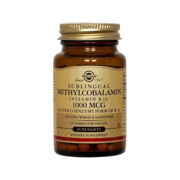 Solgar Methylcobalamin (Vitamin B12) 1000mcg x 30 Nuggets - Supports Health Heart, Nervous & Immune System