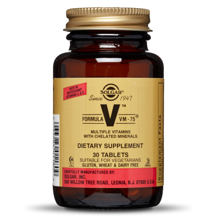 Solgar Formula VM-75 Multiple Vitamins With Chelated Minerals x 30 Tablets