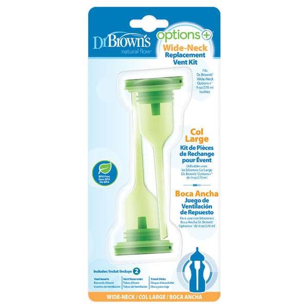DR. BROWN'S NATURAL FLOW OPTIONS+ WIDE-NECK REPLACEMENT KIT 2s