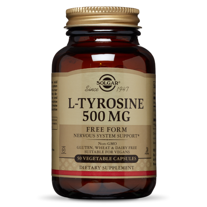 Solgar L-Tyrosine 500mg x 50 Capsules - Supports Mental Function