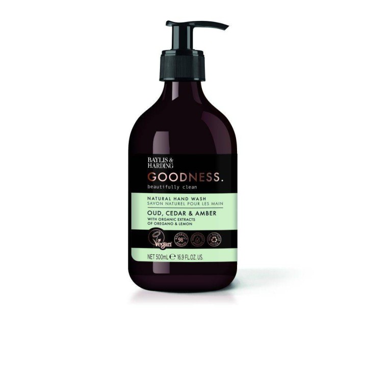 Baylis & Harding Goodness Natural Hand Wash Oud, Cedar & Amber 500ml