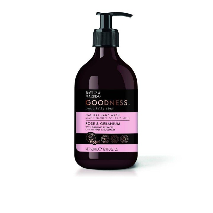 Baylis & Harding Goodness Natural Hand Wash Rose & Geranium 500ml