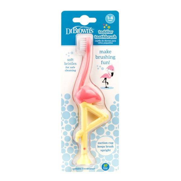 DR. BROWN'S TODDLER TOOTHRUSH PINK FLAMINGO 1-4 YEARS