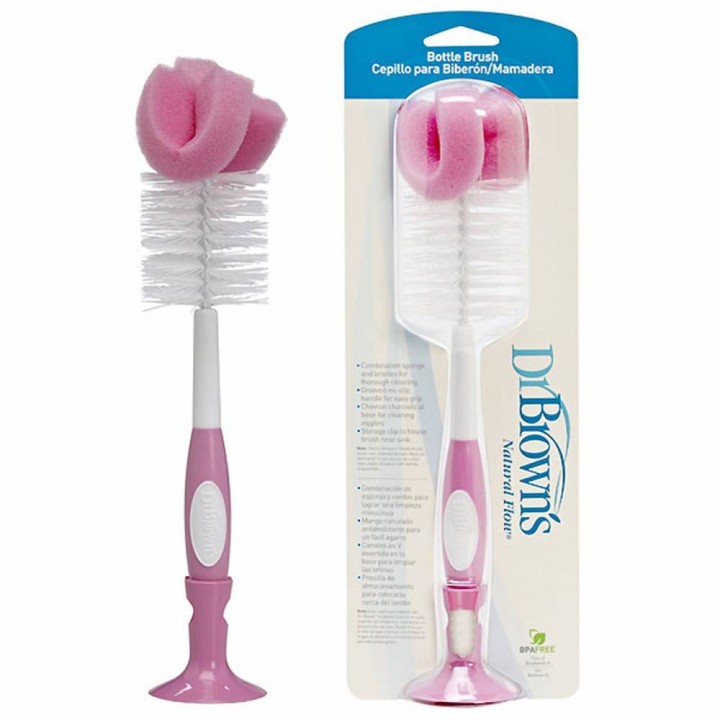 DR. BROWN'S NATURAL FLOW BOTTLE BRUSH PINK