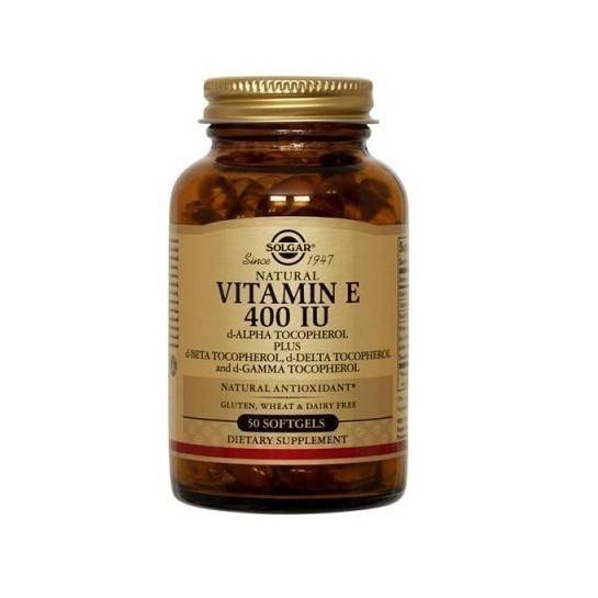 Solgar Vitamin E 400IU (268mg) x 50 Softgels - Natural Antioxidant - For Strong Immune System & Heart Function