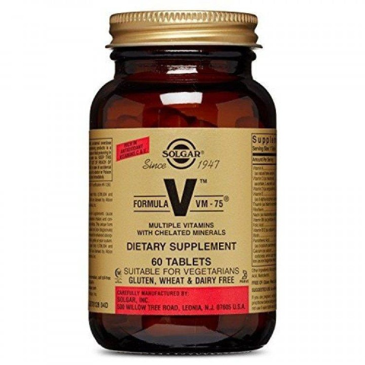 Solgar Formula VM-75 Multivitamins With Chelated Minerals x 60 Tablets