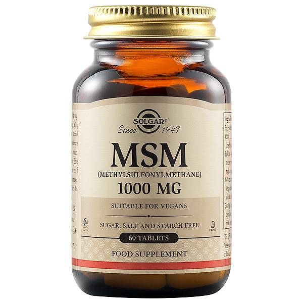 Solgar MSM 1000mg x 60 Tablets - Antioxidant, Anti-Inflammatory And Detoxifying