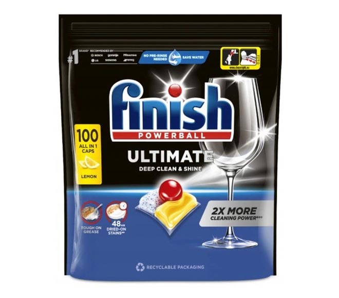FINISH powerball Ultimate 100 All in 1 Caps 1290g - Lemon