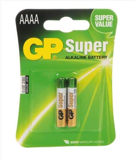 GP SUPER ALKALINE AAAA 2 BATTERIES