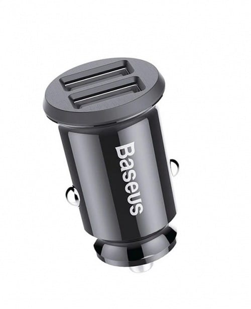 BASEUS CAR CHARGER 3.1A BLACK GRAIN