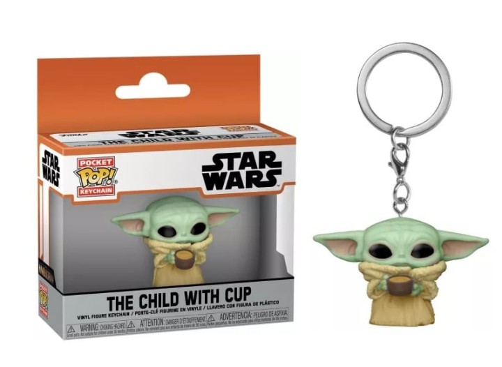 POCKET POP KEYCHAIN! STAR WARS THE CHILD WITH CUP FIGURE