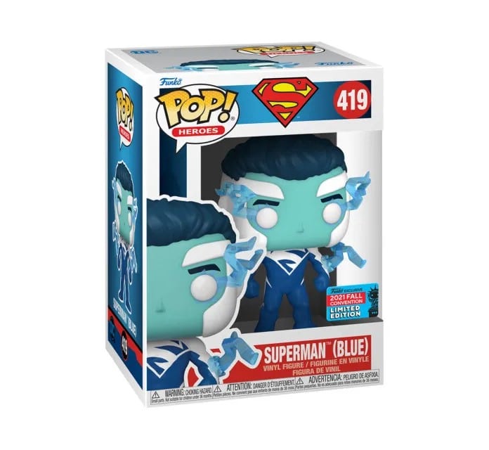 POP FUNKO! HEROES: DC SUPERMAN BLUE CONVENTION LIMITED EDITION FIGURE