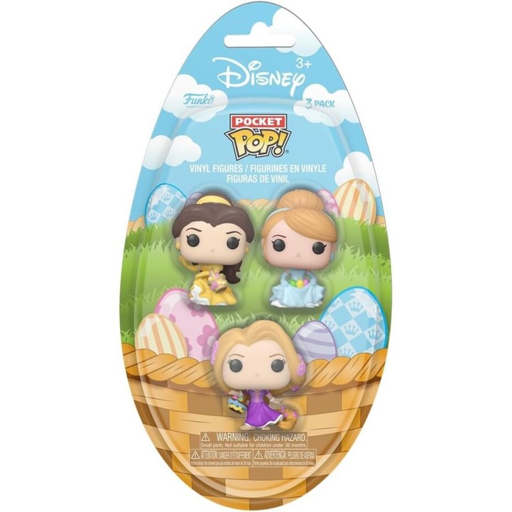 FUNKO POP POCKET 3 PACK EASTER 2025 DISNEY PRINCESS BELL CINDERELLA RAPUNZEL BOBBLE HEADS FIGURES