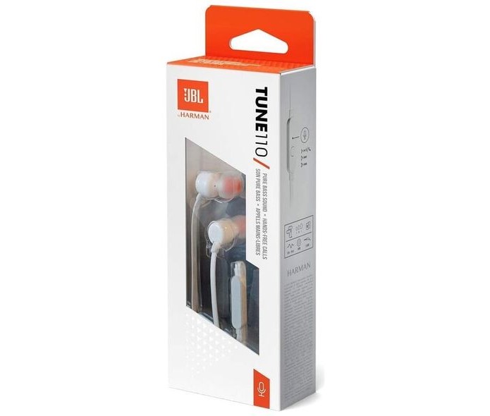 JBL EARPHONES WITH MIC WHITE
