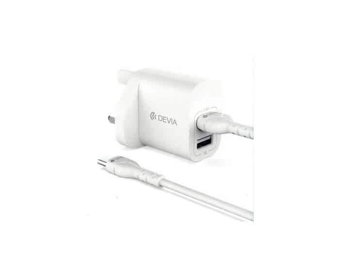 DEVIA 2.4A 2USB CHARGER SET WITH USB C CABLE