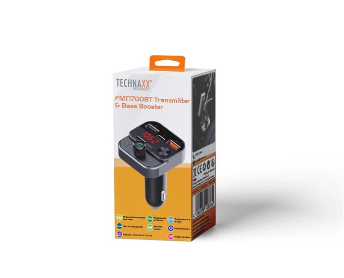 TECHNAXX FM TRANSMITTER AND BASS BOOSTER