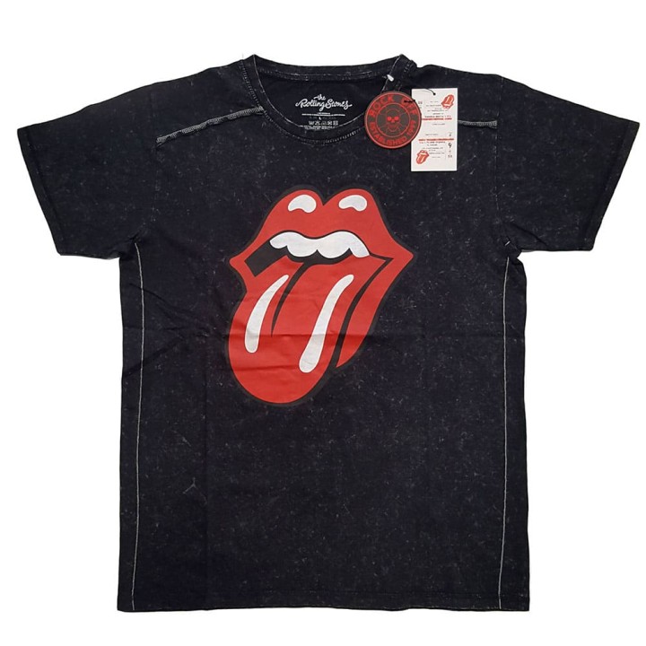 ROLLING STONES UNISEX TSHIRT CLASSIC TONGUE SNOW WASH SMALL