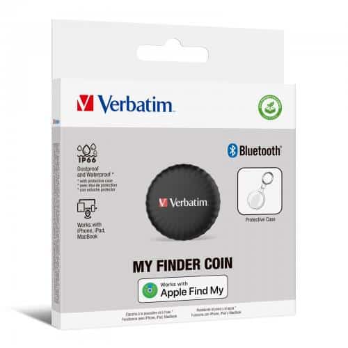 VERBATIM MY FINDER COIN APPLE BLUETOOTH ITEM FINDER 1 PACK BLACK
