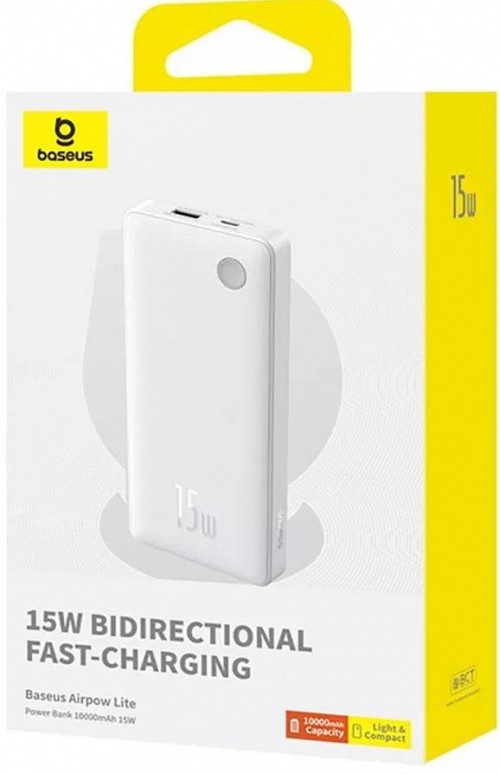 BASEUS POWERBANK 15W 10000mAh AIRPOW LITE WHITE