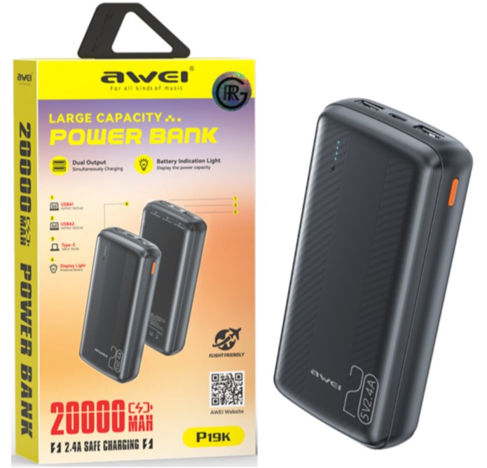 AWEI P19K POWERBANK 20000mAh BLACK