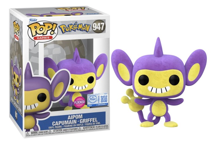 POP FUNKO! GAMES:POKEMON AIPOM FLOCKED SPECIAL EDITION FIGURE