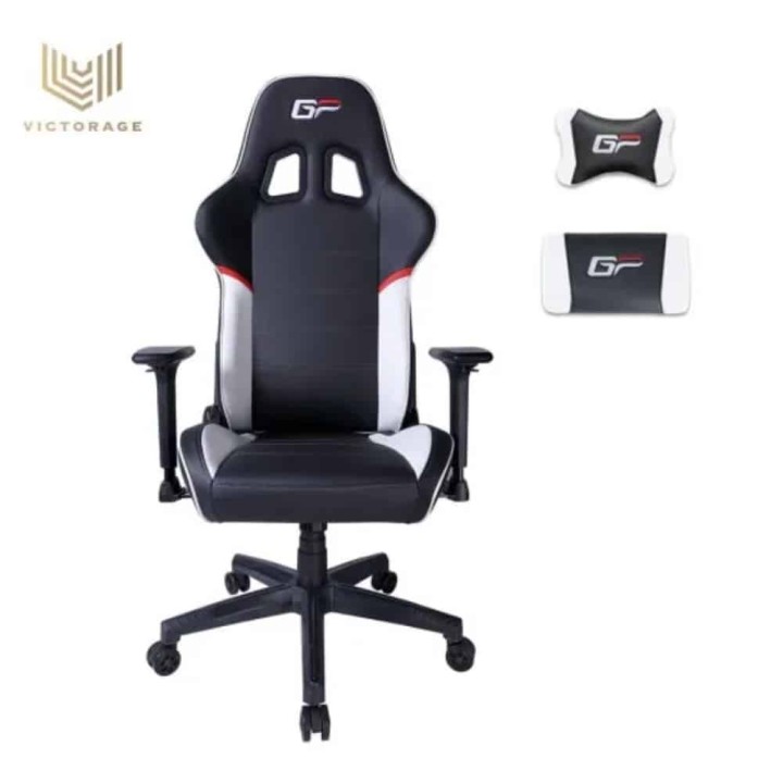 VICTORAGE COMPUTER GAMING RACING CHAIR BALCK AND WHITE