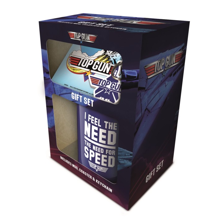 TOP GUN MUG COASTER AND KEYCHAIN GIFT SET
