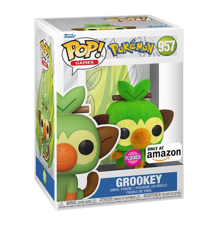 POP FUNKO! GAMES:POKEMON GROOKEY FLOCKED SPECIAL EDITION FIGURE