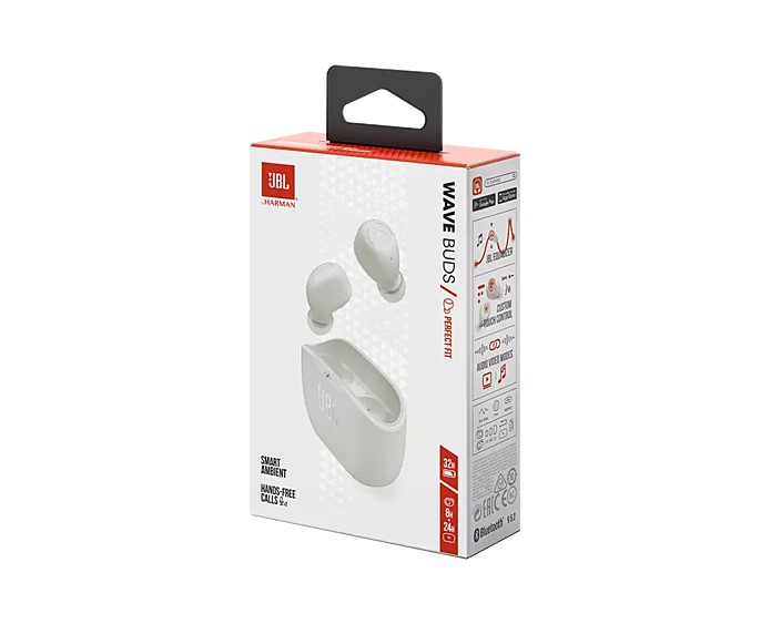 JBL WAVE BUDS BLUETOOTH EARPHONES WHITE