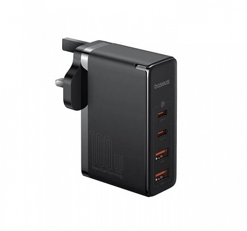 BASEUS CHARGER WALL 100W USB C X 2 USB A X 2 BLACK