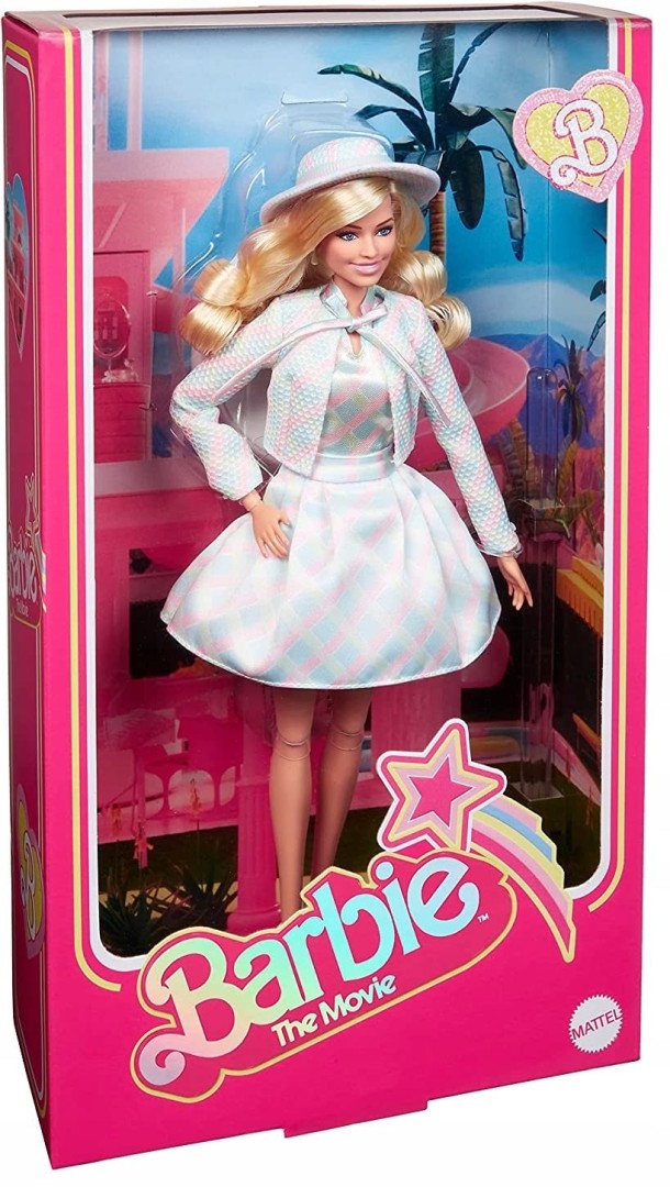 MATTEL BARBIE THE MOVIE COLLECTIBLE DOLL MARGOT ROBBIE  AS BARBIE IN PLAID MATCHING SET