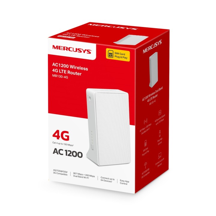 MERCUSYS AC1200 WIRELESS DUAL BAND 4G LTE ROUTER