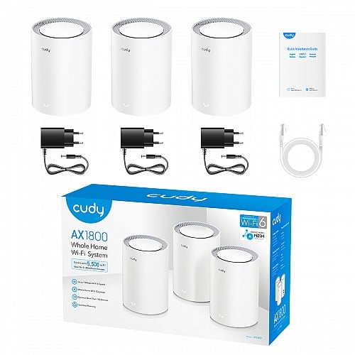 CUDY MESH AX1800 DUAL BAND GIGABIT WIFI 6 3 PACK M1800
