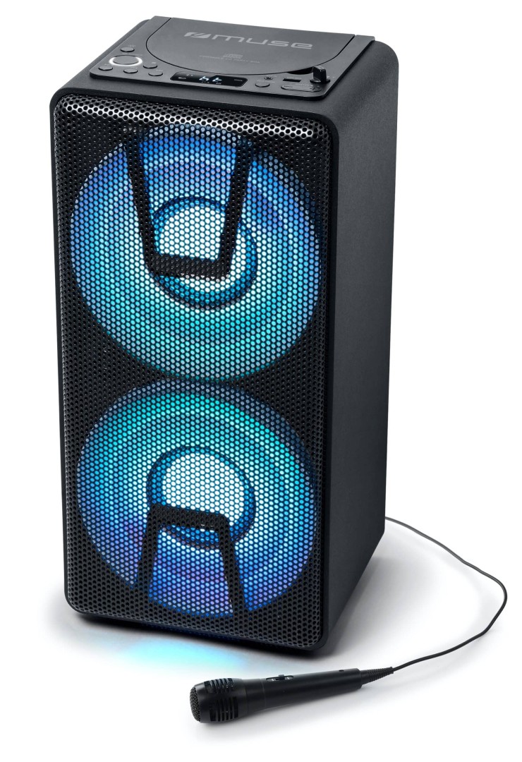 MUSE M-1820 DJ BLUETOOTH PARTY BOX SPEAKER WITH CD AND BATTERY BLACK