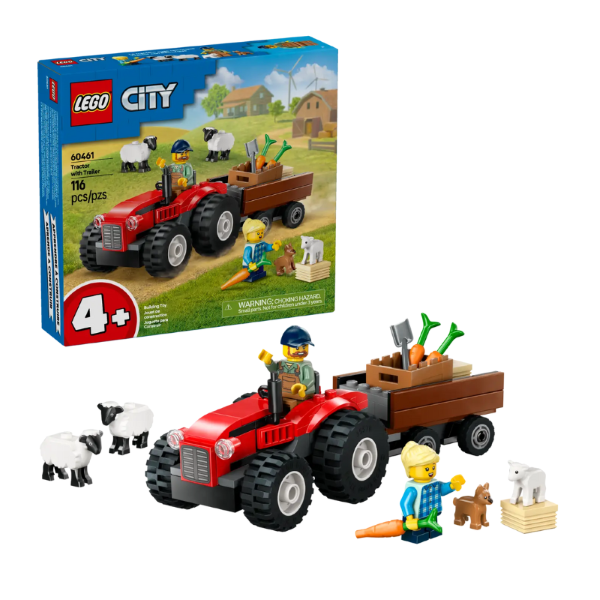 LEGO CITY - RED FARM TRACTOR WITH TRAILER & SHEEP