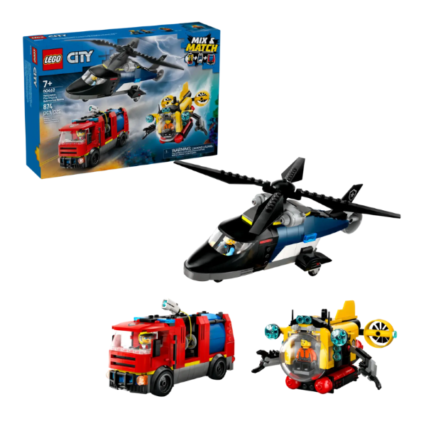 LEGO CITY - HELICOPTER, FIRE TRUCK & SUBMARINE REMIX